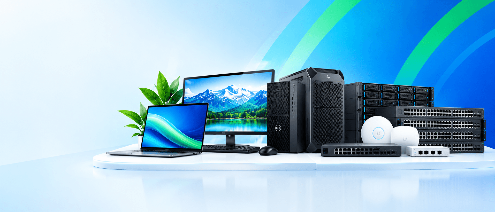 Laptops, desktops, workstations, servers and networking hardware